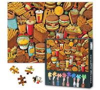 Jigsaw Puzzles 1000 Pieces for Adults Hamburger French Fries and Pizza 1000 Piece Puzzle for Adults Fun Jigsaw Puzzles Challenge Impossible Puzzle Kit - 28" x 20"