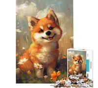 Jigsaw Puzzles 1000 Pieces for Adults Happy Cute Puppy Toys Educational Games Practical Game Learning Educational Gifts Ideas (Size 50x75cm)