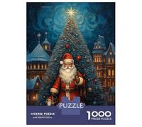 Jigsaw Puzzles 1000 Pieces for Adults Happy Xmas Santa Claus Jigsaws for Adults Fun Games Stress Reliever Help The Brain Exercise 38x26cm/1000pcs