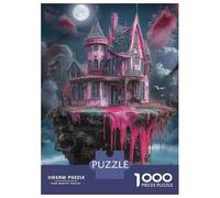 Jigsaw Puzzles 1000 Pieces for Adults Haunting Pink Castle on Cliff Jigsaws for Adults Fun Games A Work of Art Deal As Gifts for The Whole Family 70x50cm/1000pcs