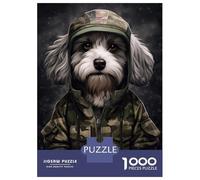 Jigsaw Puzzles 1000 Pieces for Adults Havanese Camo Jacket Jigsaw for Adults Family Games A Work of Art Help The Brain Exercise 38x26cm/1000pcs
