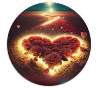 Jigsaw Puzzles 1000 Pieces for Adults Heart on The Beach Puzzles for Adults Ideal for Home & Office Decor, for Birthday (67.5x67.5cm)