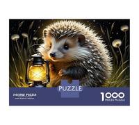 Jigsaw Puzzles 1000 Pieces for Adults Hedgehog with Lantern in Field Adult Puzzles Toy Wall Decor But Fun And Humorous Help The Brain Exercise 38x26cm/1000pcs