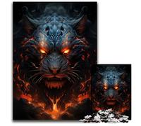 Jigsaw Puzzles 1000 Pieces for Adults Hell Flame Tiger Difficult Puzzles for Adults Interactive Family Game Ideal Family Activity Game 1000 PCS(38x26cm)