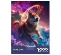 Jigsaw Puzzles 1000 Pieces for Adults Holy Shiba Inu in The Sky Puzzle for Adults Hands-on Game Improve Memory Deal As Gifts for The Whole Family 38x26cm/1000pcs