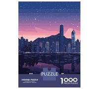 Jigsaw Puzzles 1000 Pieces for Adults Hong Kong Skyline Night Jigsaws for Adults Fun Games A Work of Art Deal As Gifts for The Whole Family 52x38cm/1000pcs