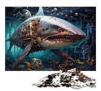 Jigsaw Puzzles 1000 Pieces for Adults - Horror Shark - Ocean Marine Theme 1000 Piece Puzzle Educational Games Decoration Puzzle.size:19.6x29.5 inch