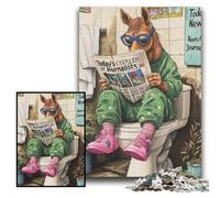 Jigsaw Puzzles 1000 Pieces for Adults Horse Go Toilet Jigsaw Puzzles for Adults, 1000 Piece Engaging Family Game Night Activity Size 26x38cm
