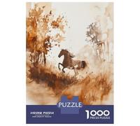 Jigsaw Puzzles 1000 Pieces for Adults Horse Running Through Forest Jigsaw Puzzle DIY Toys But Fun And Humorous Deal As Gifts for The Whole Family 38x26cm/1000pcs