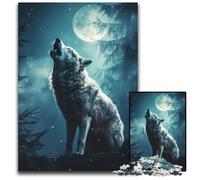 Jigsaw Puzzles 1000 Pieces for Adults Howling Wolf At Full Moon Challenging Puzzles for Teenagers Teens Ideal Birthday 1000 PCS(38x26cm)