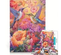 Jigsaw Puzzles 1000 Pieces for Adults Hummingbirds, Brain Teaser Game, Perfect Decoration, Unique Birthday And Xmas Gifts (38x26cm)