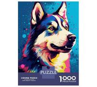 Jigsaw Puzzles 1000 Pieces for Adults Husky Animals Puzzle for Adults Family Game Wall Decoration for Birthday, Chrismas 38x26cm/1000pcs