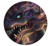 Jigsaw Puzzles 1000 Pieces for Adults Hypnotic Space Dragon Round Jigsaw Puzzles 1000 Pieces for Adults Perfect for Family Fun, Party Games, Birthday Party Favors 67.5x67.5cm