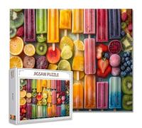 Jigsaw Puzzles 1000 Pieces for Adults-Ice Summer Tropical Fruits Popsicles Puzzle-Challenging Puzzle Perfect for Game Nights-DIY Home Wall Decor-Frozen Fruit -Summer Popsicles Puzzles Art 27" x 20"