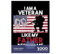 Jigsaw Puzzles 1000 Pieces for Adults Im A Veteran Adult Jigsaw Relax Games Difficult Challenge Help The Brain Exercise 70x50cm/1000pcs
