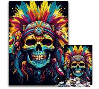 Jigsaw Puzzles 1000 Pieces for Adults Indian Skull Wooden Jigsaw Puzzles Educational Toy for Teenagers Home Office Decor 1000 PCS(75x50cm)