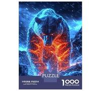 Jigsaw Puzzles 1000 Pieces for Adults Infernal Winter - The Neon Bear Awakens Puzzles for Adults Fun Games Improve Memory Deal As Gifts for The Whole Family 70x50cm/1000pcs