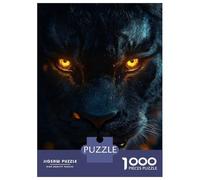Jigsaw Puzzles 1000 Pieces for Adults Intense Black Panther with Glowing Eyes Adult Jigsaw Puzzle DIY Toys Birthday Present Stress Reduction Gifts 38x26cm/1000pcs