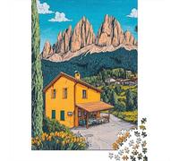 Jigsaw Puzzles 1000 Pieces for Adults Italian Village Landscape Adult Jigsaw Relax Games Difficult Challenge Help The Brain Exercise 38x26cm/1000pcs