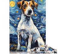 Jigsaw Puzzles 1000 Pieces for Adults Jack Russell Terrier Night Jigsaw Puzzles for Adults 1000pcs (75x50cm)
