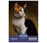 Jigsaw Puzzles 1000 Pieces for Adults Japanese Bobtail Oil Paint Jigsaw for Adults Anti-Stress Toys Birthday Present Stress Reduction Gifts 70x50cm/1000pcs