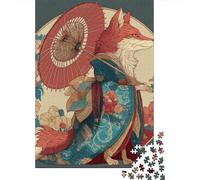 Jigsaw Puzzles 1000 Pieces for Adults Japanese Fox Art Print-1 Adult Puzzles Relaxing Games Difficult Hard Deal As Gifts for The Whole Family 70x50cm/1000pcs