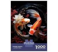 Jigsaw Puzzles 1000 Pieces for Adults Japanese Koi Fish Pond Jigsaws for Adults Relax Games Improve Memory Stress Reduction Gifts 70x50cm/1000pcs