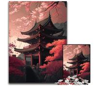 Jigsaw Puzzles 1000 Pieces for Adults Japanese Style Temple Challenging Puzzles Intricate Design for Teenagers, DIY Decor, And Brain-Boosting Fun 50x75CM/19.68x29.52inch