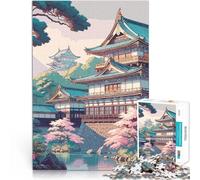 Jigsaw Puzzles 1000 Pieces for Adults Japanese Temple Landscape Mustermontage Einzigartige Wohndekoration und Geschenke52x38cm