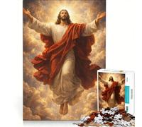 Jigsaw Puzzles 1000 Pieces for Adults Jesus Christ Ascends in Glory Impossible Game Challenging To Complete for Is Ideal As A Gift 50x75cm