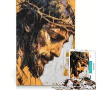 Jigsaw Puzzles 1000 Pieces for Adults Jesus Christ with Crown of Thorns Impossible Game Challenging To Complete for Is Ideal As A Gift 38x52cm