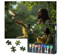 Jigsaw Puzzles 1000 Pieces for Adults Jesus in the Rainforest Puzzle 1000 Pieces Family Challenge Game Suitable for Game Nights Home Wall Decoration Adolescent Family Toy Size: 50x70cm