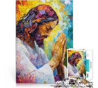 Jigsaw Puzzles 1000 Pieces for Adults Jesus Praying Abstract Painting DIY Toys is ideal as a gift for the whole family 50x70cm