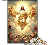 Jigsaw Puzzles 1000 Pieces for Adults Jesus Puzzle Ideal for Lover, Perfect Christmas, New Year, Valentine's Gift 50X75CM