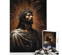 Jigsaw Puzzles 1000 Pieces for Adults Jesus with Thorn Crown Educational Toy Gift For Birthdays Relaxing Games Artists Collection, Fine Art Size 38x52cm