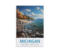 Jigsaw Puzzles 1000 Pieces for Adults jigsaw Puzzles for Adults，Michigan The Great Lake State Paper Jigsaw Puzzle 1000 Pieces Adult Toys Decompression Game 52x38cm