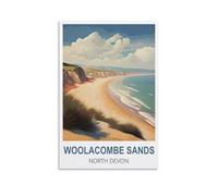 Jigsaw Puzzles 1000 Pieces for Adults jigsaw Puzzles for Adults，Woolacombe Sands North Devon Posters Puzzle Sets for Challenging Puzzle Game and Family Play 52x38CM