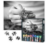 Jigsaw Puzzles 1000 Pieces for Adults Judaism Magen David Key Chain David Star Picture Religious Guardian of Faith Meditative Art Jewish Tradition Paper Brain Game Hobby 27.5x19.7 Inch