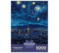 Jigsaw Puzzles 1000 Pieces for Adults Kigali Rwanda Starry Night Cityscape Jigsaw for Adults Relaxing Games Difficult Challenge for Birthday, Chrismas 70x50cm/1000pcs