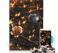 Jigsaw Puzzles 1000 Pieces for Adults Knight Helmet And Rose Relax Games Pattern Assembly Wishlist with Santa Claus 38x26cm