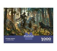 Jigsaw Puzzles 1000 Pieces for Adults Knight in Armor Riding Horse Adult Jigsaw Toy Wall Decor Home Decoration Deal As Gifts for The Whole Family 38x26cm/1000pcs