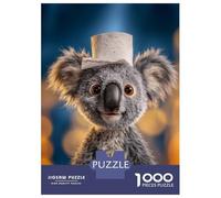 Jigsaw Puzzles 1000 Pieces for Adults Koala with Toilet Paper Hat Jigsaw for Adults Family Games A Work of Art Help The Brain Exercise 38x26cm/1000pcs