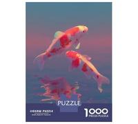Jigsaw Puzzles 1000 Pieces for Adults Koi Fish in Pink And Blue Water Puzzles for Adults Family Games Wall Decoration Stress Reduction Gifts 70x50cm/1000pcs