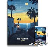 Jigsaw Puzzles 1000 Pieces for Adults La Palma Sunset Enjoy Gentle Leisure Relaxation Stable Fit Accurate Cutting Toy Size 38x52cm