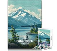 Jigsaw Puzzles 1000 Pieces for Adults Lake Clark National Park, Alaska Toy Intellectual Game Improve Memory Anti-Stress Toys Size 50x75cm