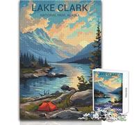 Jigsaw Puzzles 1000 Pieces for Adults Lake Clark National Park Poster Toy Intellectual Game Improve Memory Anti-Stress Toys Size 50x75cm