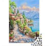 Jigsaw Puzzles 1000 Pieces for Adults Lake Como Italy Painting-1 Adult Jigsaw Relax Games Difficult Challenge Help The Brain Exercise 70x50cm/1000pcs