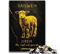 Jigsaw Puzzles 1000 Pieces for Adults Lamb of God, Yahweh Jireh Difficult Hard Brain Teaser Game Secret Santa Gifts 38x52cm