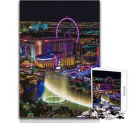 Jigsaw Puzzles 1000 Pieces for Adults Las Vegas Nevada Beautiful Design Game Difficult Challenge Great Gift Size 38x52cm