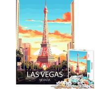 Jigsaw Puzzles 1000 Pieces for Adults Las Vegas Nevada Digital Illustration 1000 Jigsaw Puzzle DIY Toys Learning Educational Christmas Birthday Gifts (38x52cm)